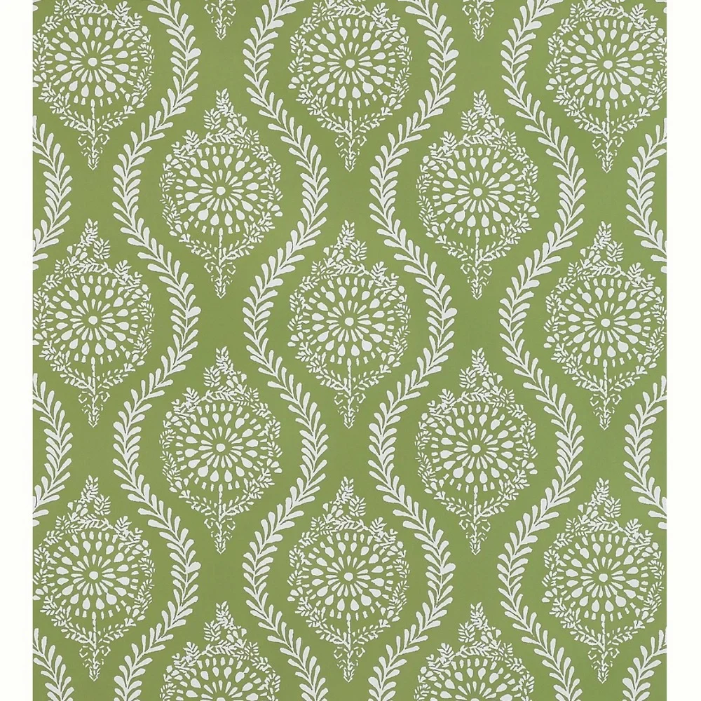 New Anthropologie Brunschwig & Fils Marindol Geometric Wallpaper Moss Green